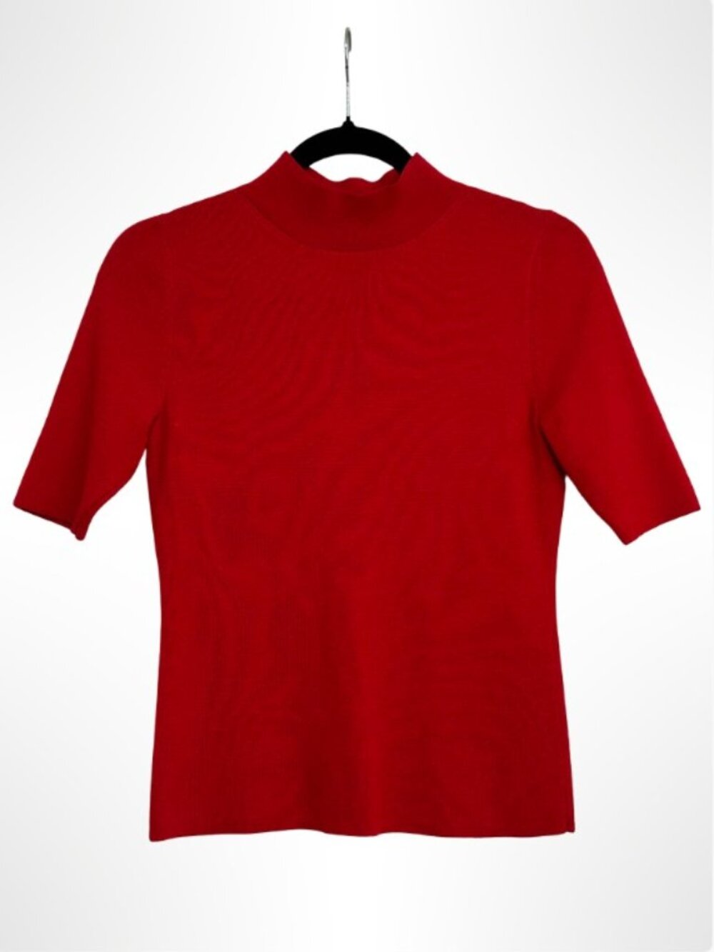 ANN TAYLOR Wool Blend Mock Neck Knit Pullover Sweater Red Size XS